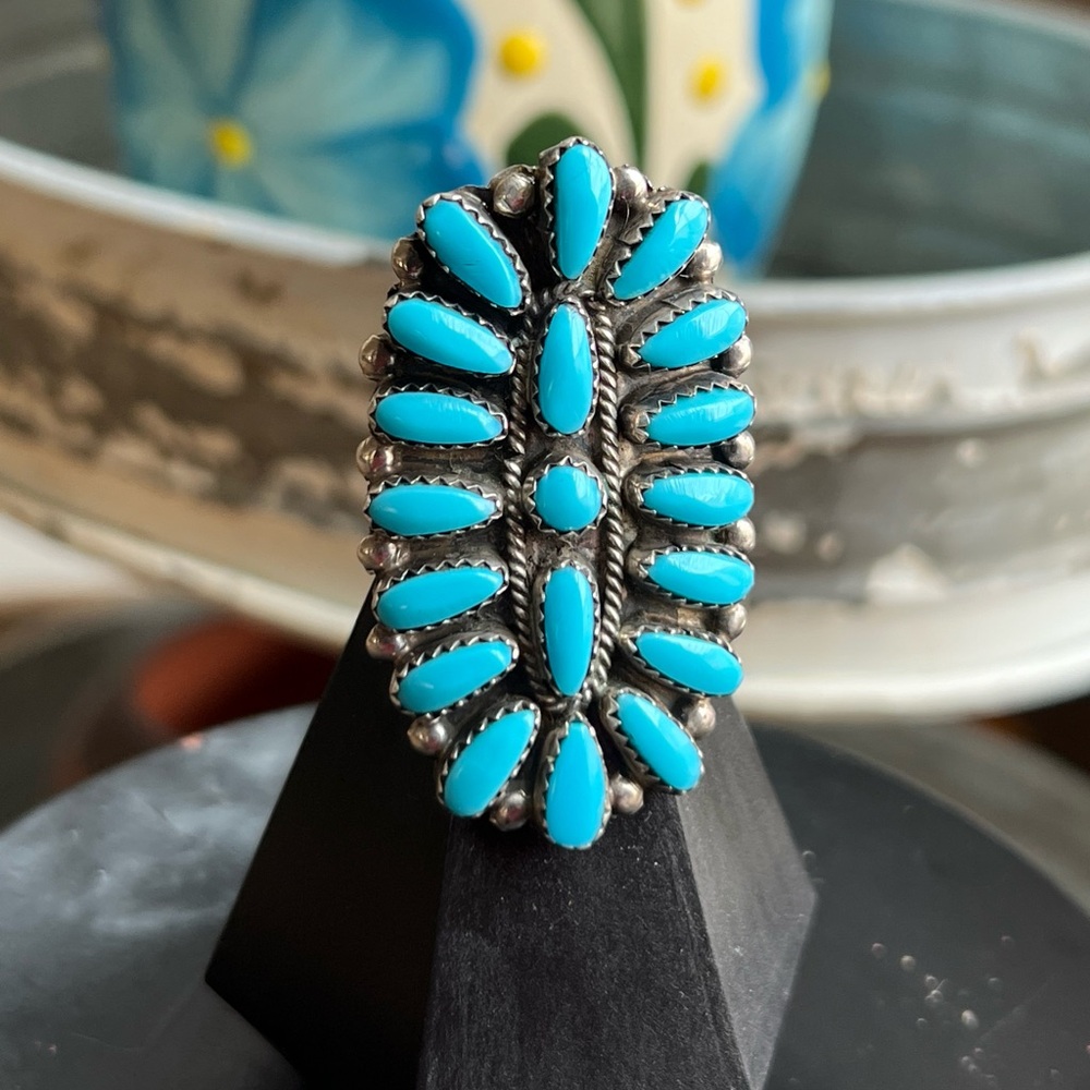 Turquoise Cluster Ring - image 1
